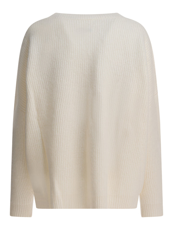 Cashmere Blend Crewneck Sweater Knitwear Bianco