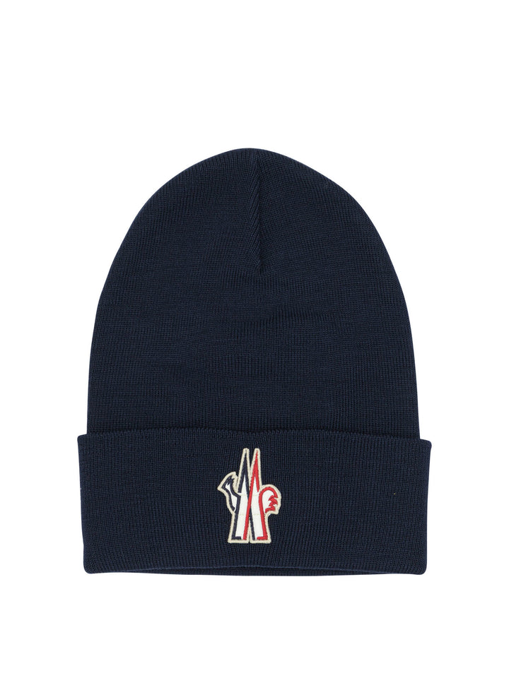 Moncler Grenoble Wool Beanie Cappelli - Blu | 8aec8318ad9f66a51965869e8fa654168a62768f