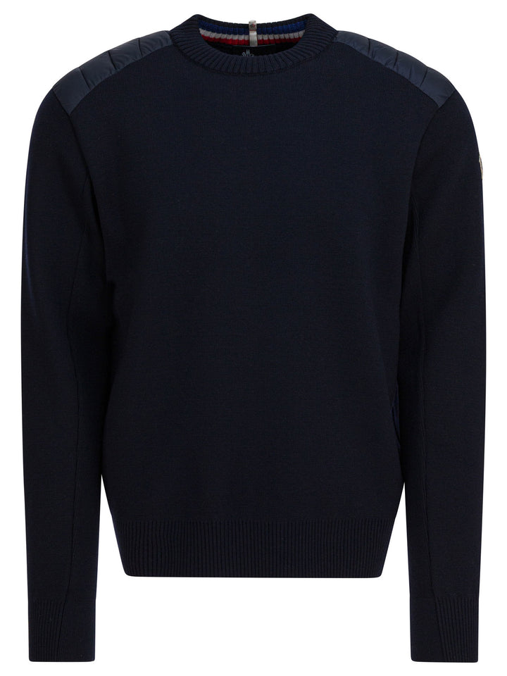 Moncler Grenoble Wool Crewneck Sweater Knitwear - Blu | 51619c5101d853854d013f8649c006257dd4fb85