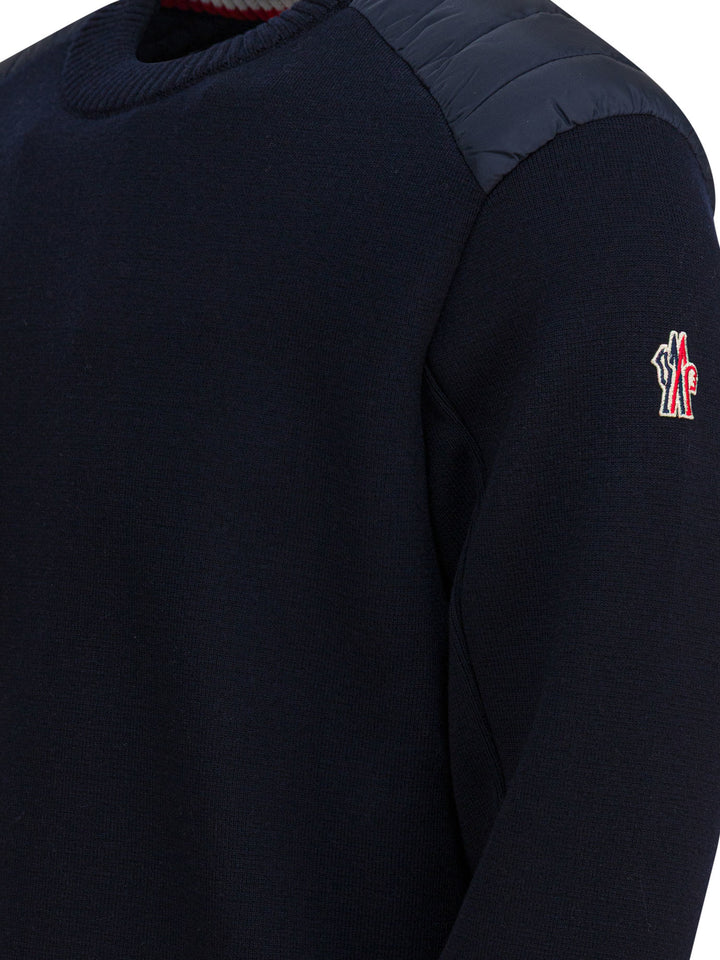 Moncler Grenoble Wool Crewneck Sweater Knitwear - Blu | 532dd2eca8c31cc994431a8339b9ec2422adb035