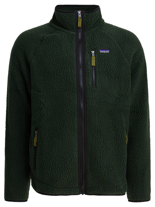 Retro Pile Fleece Jackets And Coats Verde