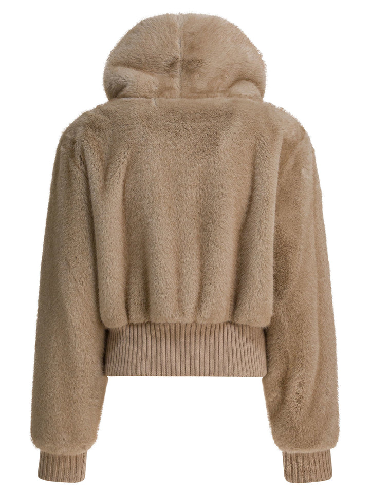 Pinko Faux Fur Bomber Jacket Jackets and Coats - Beige | 49c2473b76a24a808474f073658c0a83d3e2626b