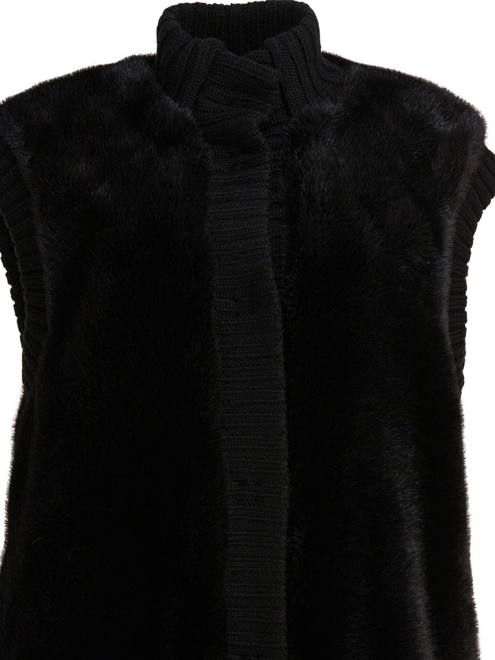 Pinko Sleeveless Faux Fur Jacket Jackets and Coats - Nero | edc657ba6046fc57fc59a6edeb95168c68a1c074