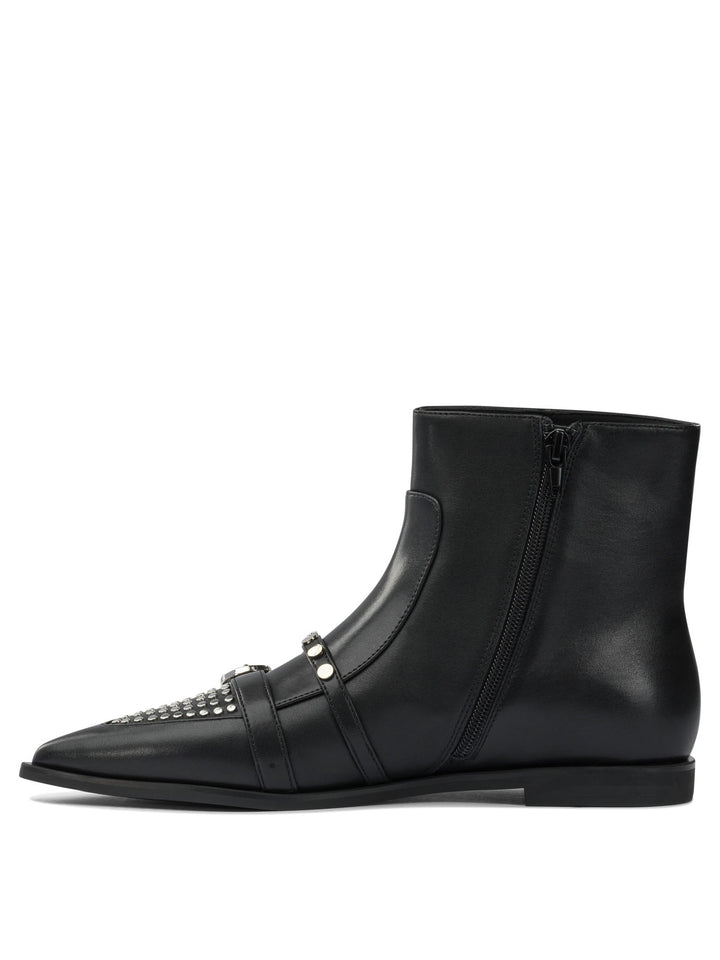 Pinko Leather Zippered Ankle Boots Boots and Ankle Boots - Nero | e2d50d7159a393ce49aad2ad8faf59f335179abc