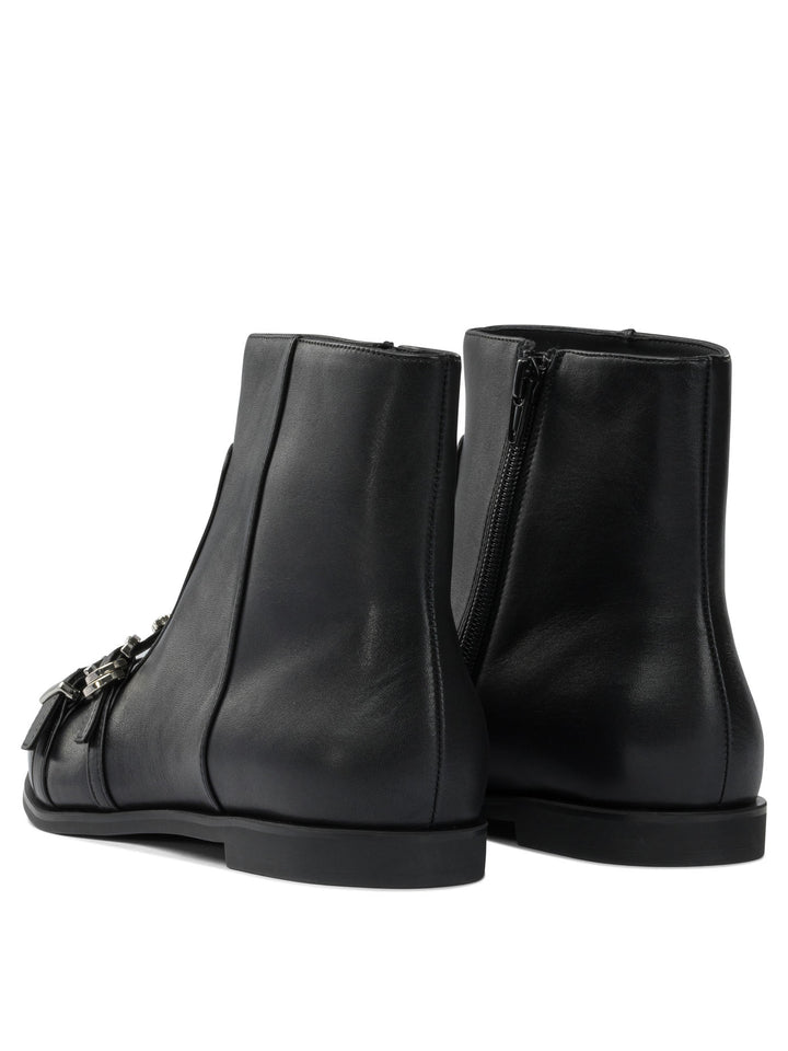 Pinko Leather Zippered Ankle Boots Boots and Ankle Boots - Nero | 74ddcc276d744a1ef338b996dda57a2fcb65080e