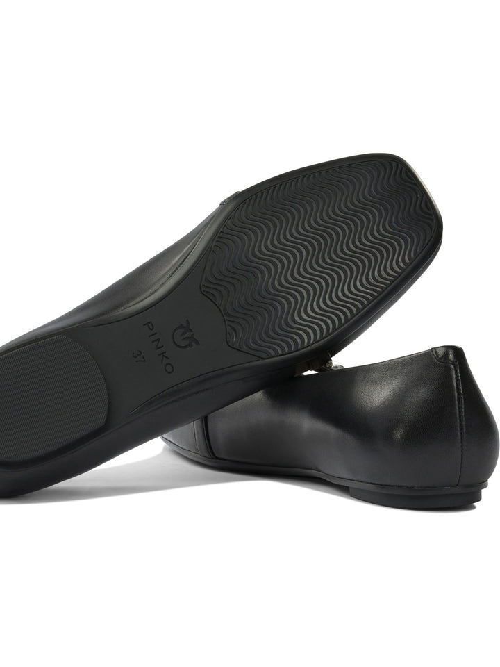 Pinko Leather Ballet Flats With Square Toe Ballerinas - Nero | 73c438ba753650413730d6c8bbfa517afa6e8223