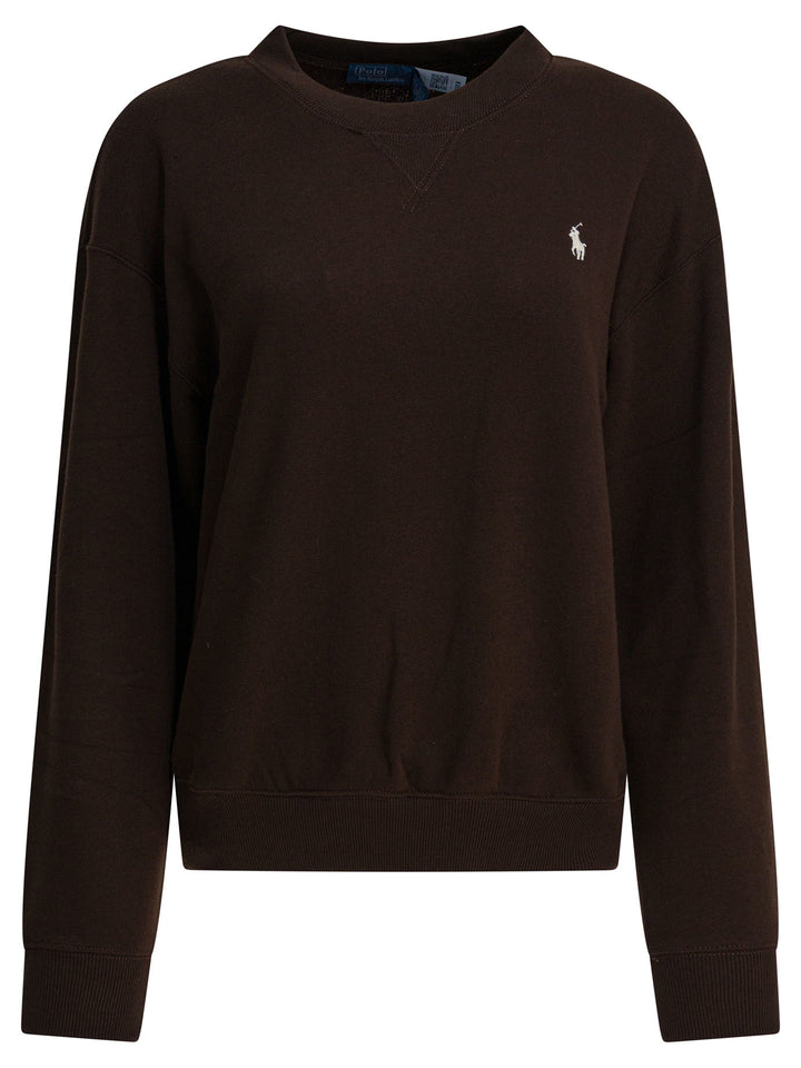 Polo Ralph Lauren Crewneck Sweatshirt With Pony Sweatshirts - Marrone | 066efea7537328b843b36995e8af8b90796cdbb0
