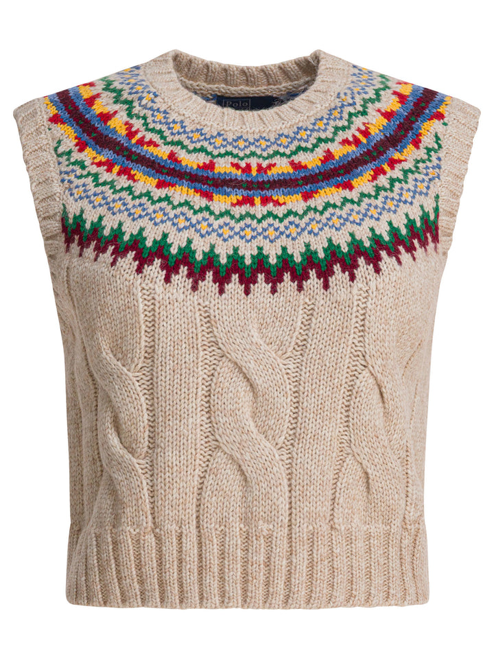 Polo Ralph Lauren Fair Isle Knit Vest Knitwear - Beige | fbd46dd923993d042dbf8c1073595bd1c89a52d8