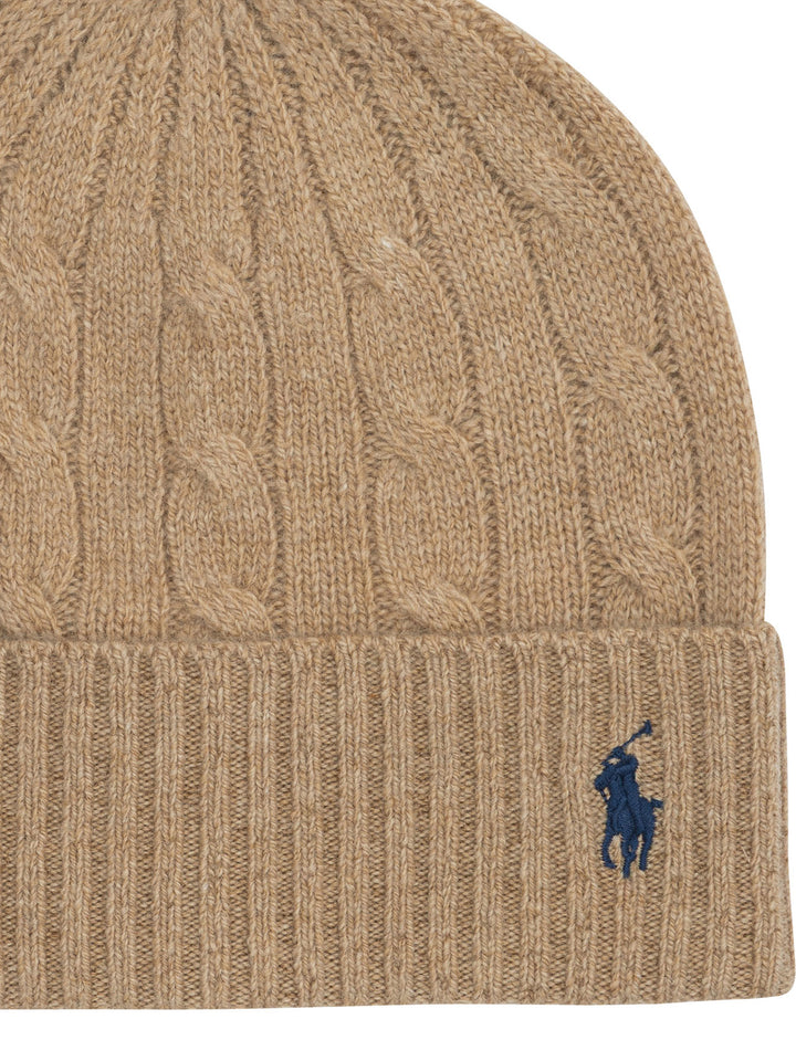Polo Ralph Lauren Wool Beanie Cappelli - Beige | e2635f24c682af3978d76f5852547daca0d44e8b
