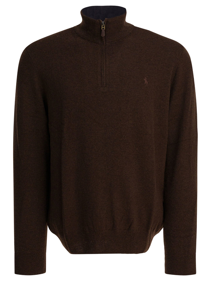 Polo Ralph Lauren Wool Sweater With Zipper Knitwear - Marrone | c4f1a7a2657525393abdad49e4eebf23af4b6ef5