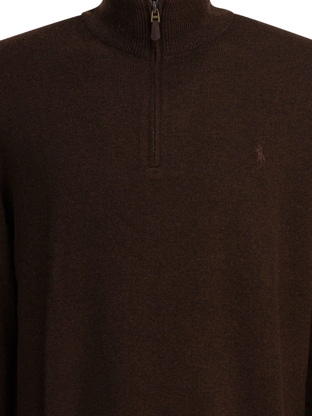 Polo Ralph Lauren Wool Sweater With Zipper Knitwear - Marrone | 231e124275fe91f70f9aac18d61685ca3f43edf8