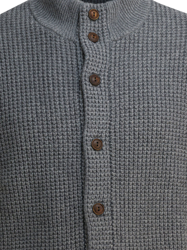 Polo Ralph Lauren Mock Neck Cardigan Knitwear - Grey | 6be786551cf48f5a18aeb8dbcdaa9c11e6c4ee03