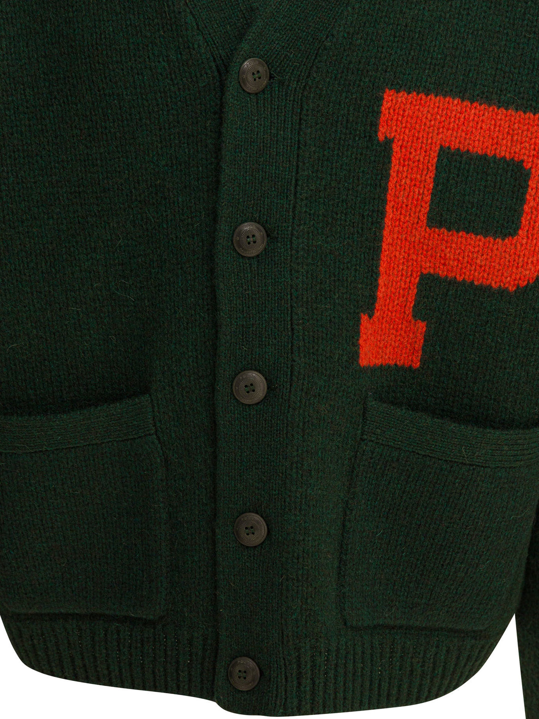 Polo Ralph Lauren V-Neck Cardigan With Logo Knitwear - Verde | 27039f78be8bc6296ac3a85aac1b65aac6df118d