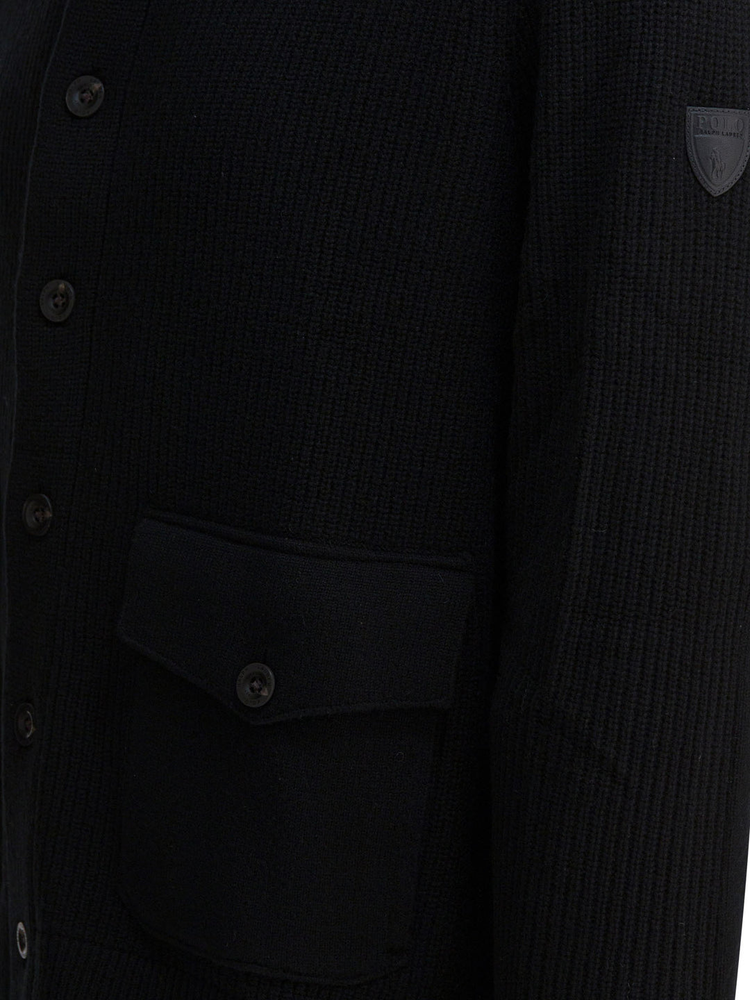 Polo Ralph Lauren Wool Cardigan With Mock Neckline Knitwear - Nero | 3bf2148f0435c0d179b98db68a81d7df01523202