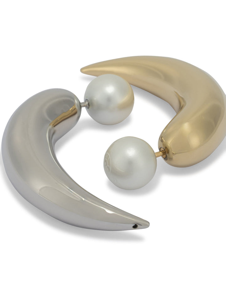 Pucci Horn Earrings With Pearl Jewels - Oro | 00f81e9704358b2f70aa5314590a2397cffad75a
