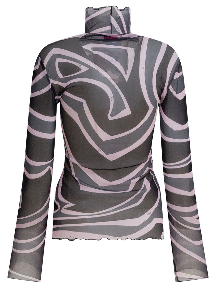 Pucci Labirinto Print Tulle T-Shirt T-shirts - Nero | 66b4139fbf84df022349a47e81893777e8895561
