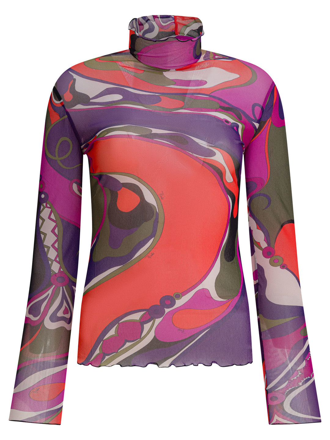 Pucci Orchidee Print Tulle T-Shirt T-shirts - Viola | 958ca87663ea652b4fac9ce2b6253abf919e129d