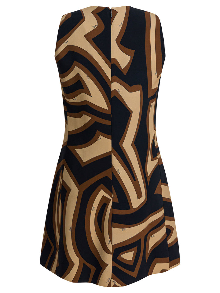 Pucci Labirinto Print Trapeze Dress Abiti - Nero | 47629724d6c83f851ba87a675bf9ea1a4a9644c9