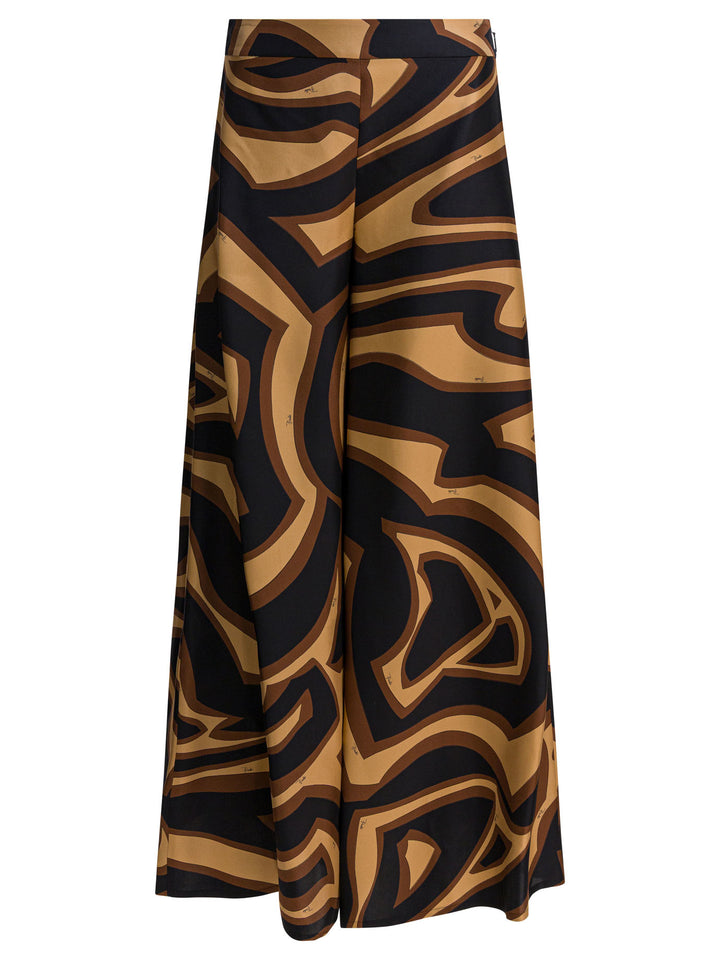 Pucci Labirinto Print Silk Wide Pants Trousers - Nero | 2ebbca83715776c0039560583da93987a7a11193