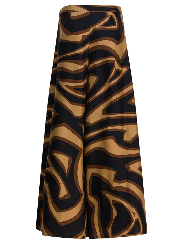 Pucci Labirinto Print Silk Wide Pants Trousers - Nero | 9f6234b5cca123a6b4449eb200bae6f0d44dfa7e