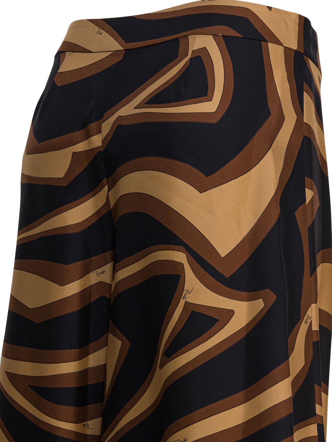 Pucci Labirinto Print Silk Wide Pants Trousers - Nero | 404c6466fc1687508136062a14fc6976efbc5305