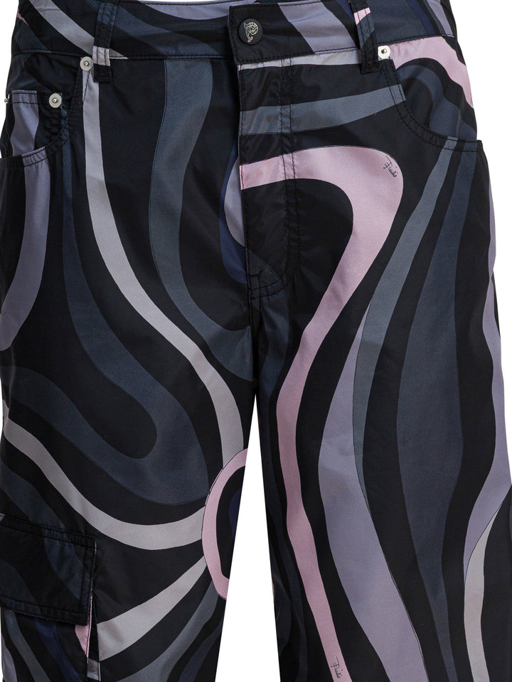 Pucci Marmo Print Cargo Pants Trousers - Nero | 76a09df879ae52227cfdccb7a59890f584489bb1
