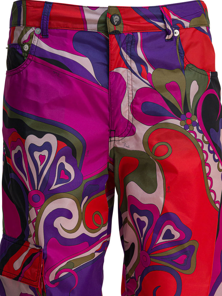Pucci Cargo Pants With Orchidee Print Trousers - Viola | 110a84021bef7aa05cccd38cdb67065e6293c98a