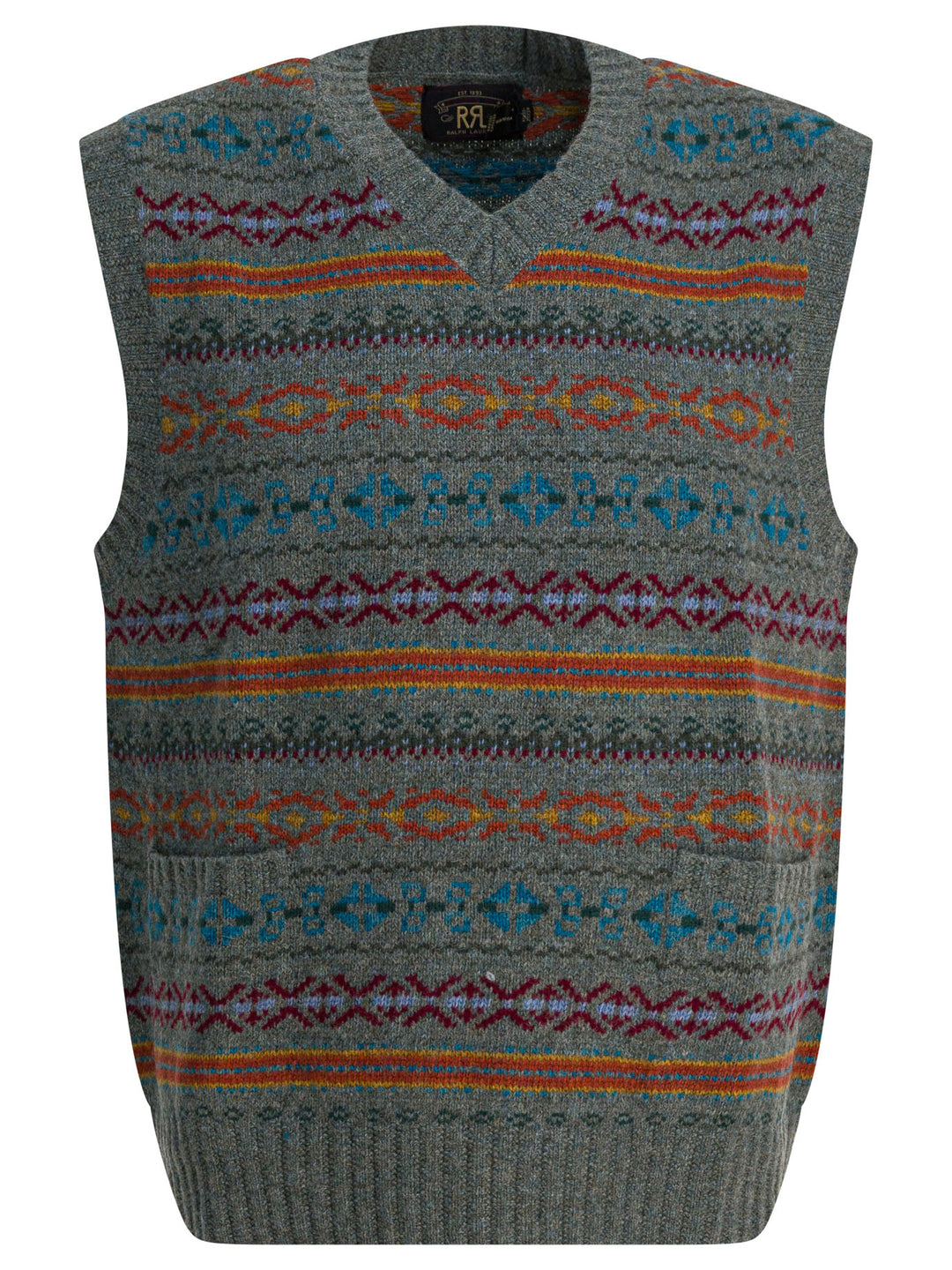 Rrl By Ralph Lauren Fair Isle Wool Vest Knitwear - Blu | 38208a713e420054025cbd9a6eeca0ff6e6ea7f8