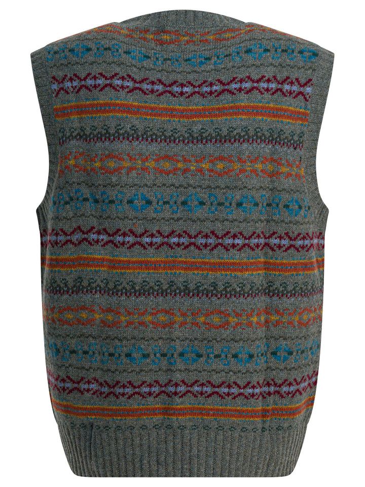 Rrl By Ralph Lauren Fair Isle Wool Vest Knitwear - Blu | 00ef348404090ffd2778e4e081c2e167ac6285e3