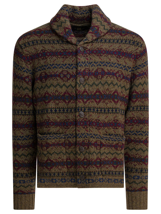 Wool Cardigan Knitwear Marrone
