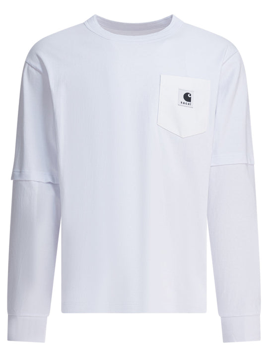 Sacai X Carhartt Wip T-Shirts Bianco