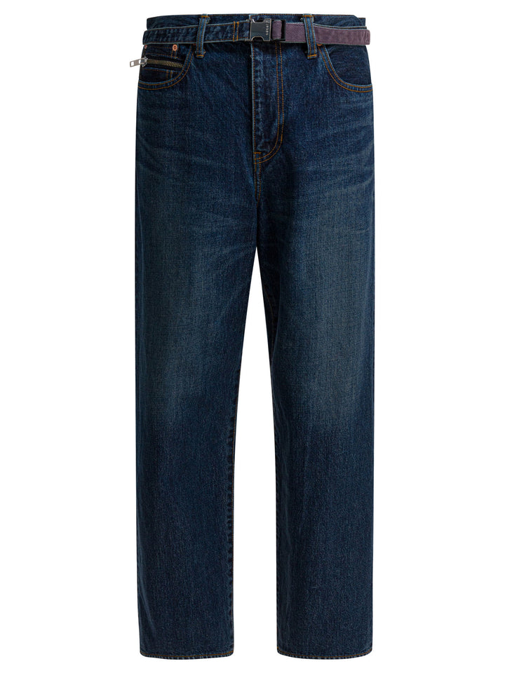 Sacai Relaxed Fit Jeans - Blu | b2829ad58c2e4a9487c624561e275bfb9543deaa