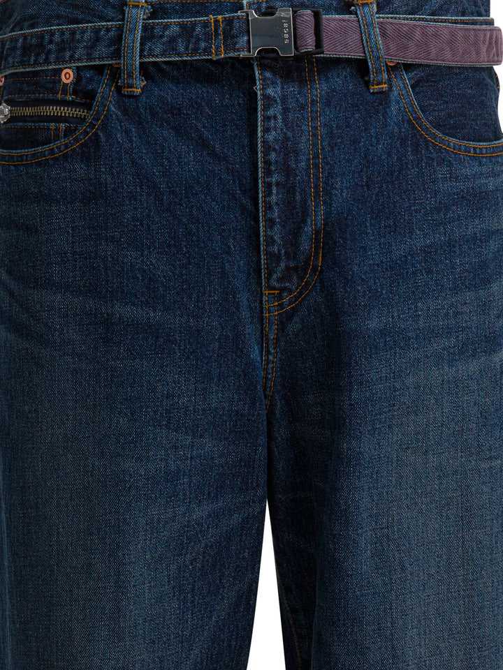 Sacai Relaxed Fit Jeans - Blu | 14261f3615b7a5c534e632276484227973cf7626