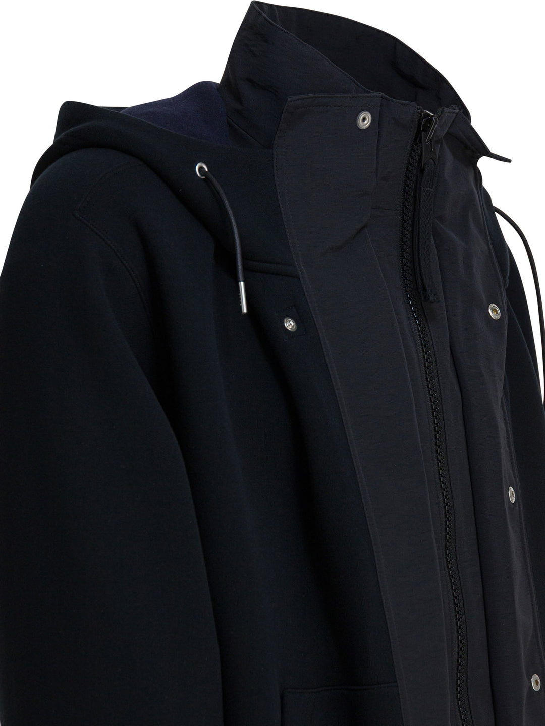 Sacai Sponge Sweat X Grosgrain Jackets and Coats - Nero | ccded7a48e38e2a3f7e48c98a80eba96162c9301