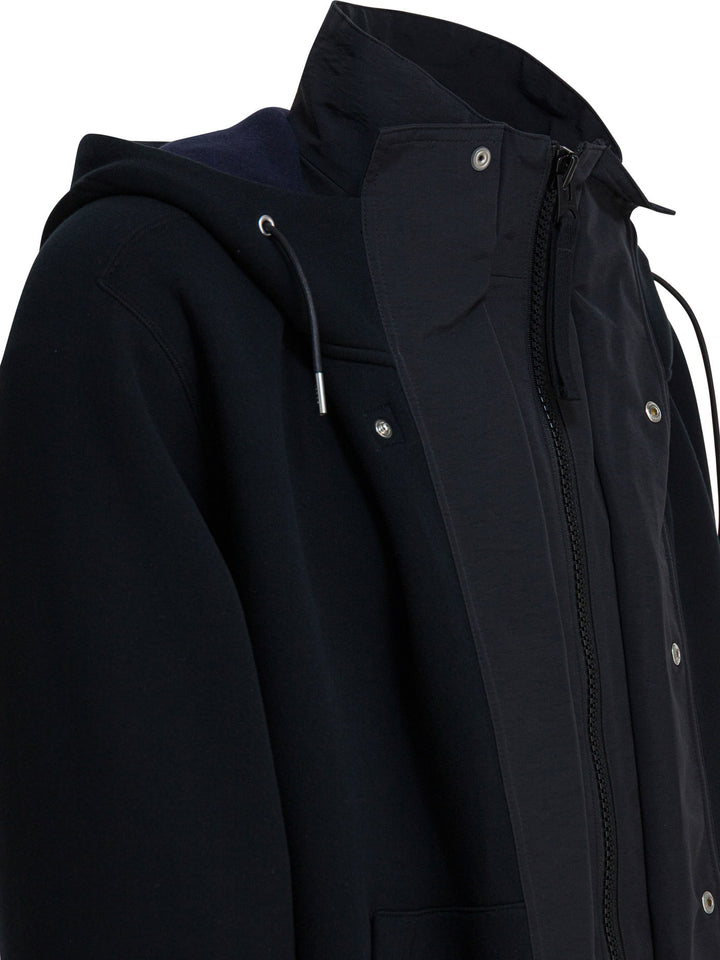 Sacai Sponge Sweat X Grosgrain Jackets and Coats - Nero | ccded7a48e38e2a3f7e48c98a80eba96162c9301