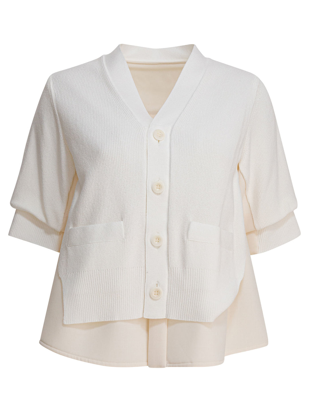 Sacai V-Neck Sweater Knitwear - Bianco | de8393aa77c14cab144dd6c9ede53fe9c5d31186