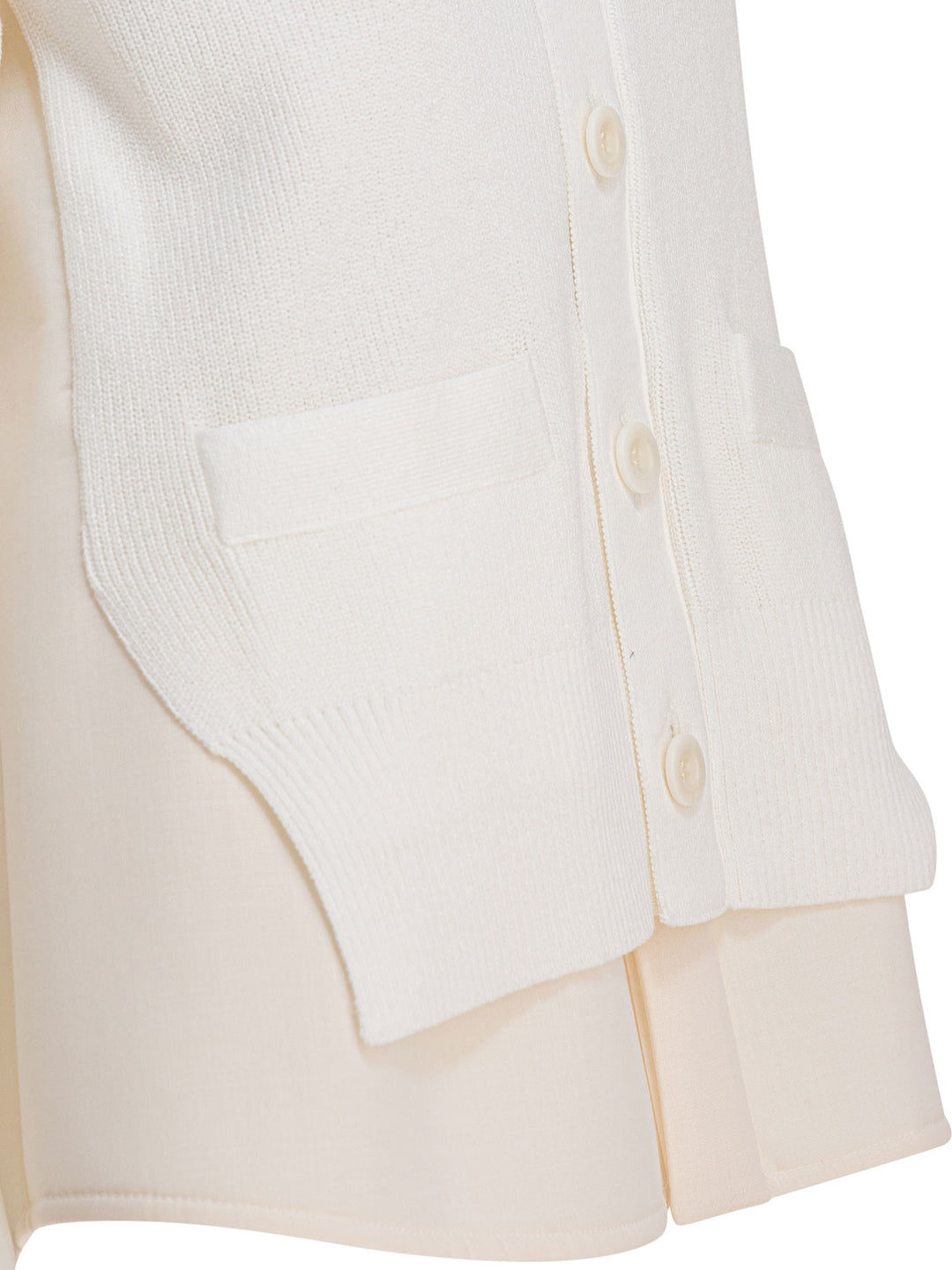 Sacai V-Neck Sweater Knitwear - Bianco | 922cfa4930c6b5b8d757d8503a21c617fd505e8d