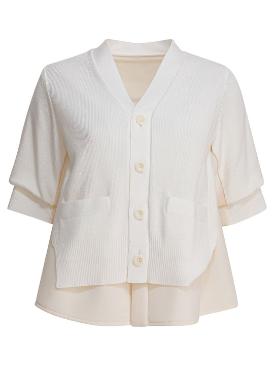 V-Neck Sweater Knitwear Bianco