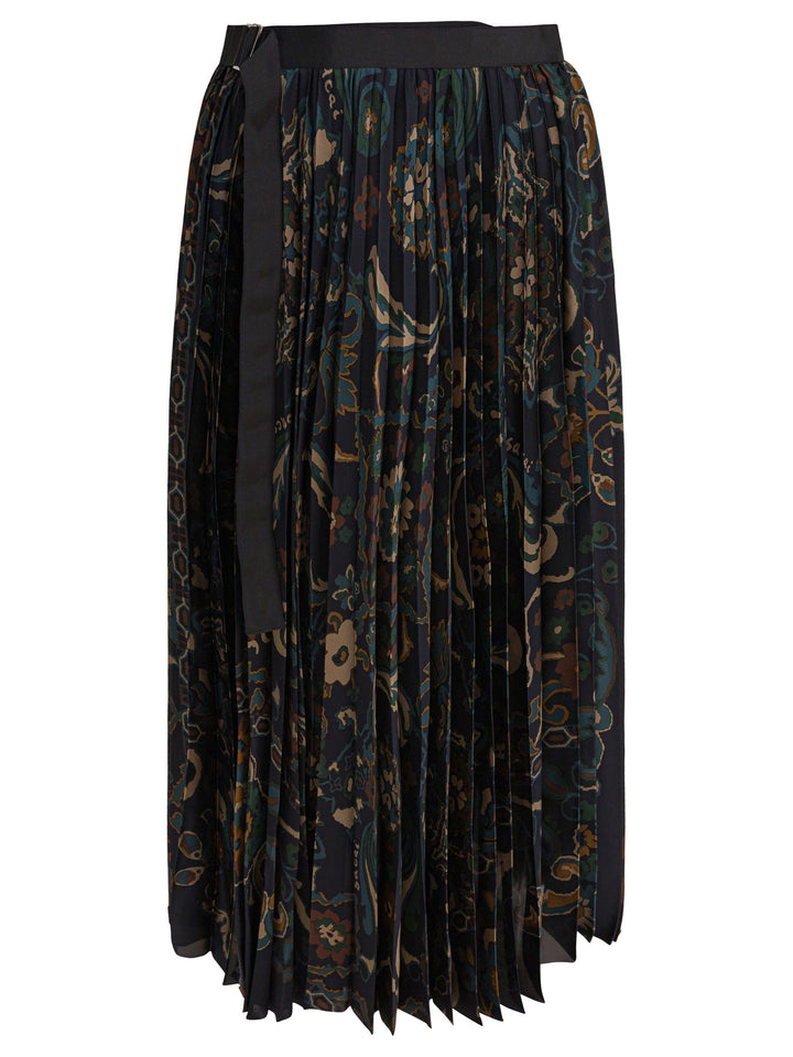 Sacai Floral Print Skirt Gonne - Blu | c09aff6a2ee767d683cca8492557739d493d92e7
