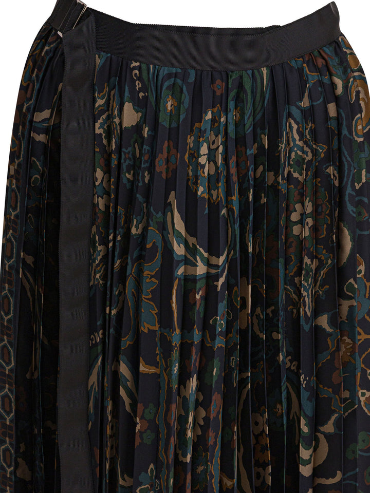 Sacai Floral Print Skirt Gonne - Blu | f613618c8549ada65cb07eff4c3afbe93a21f734