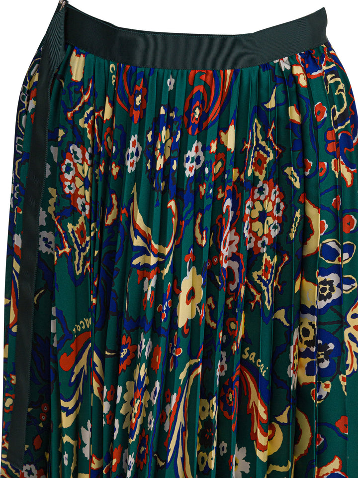 Sacai Floral Print Skirt Gonne - Verde | 5a52cff8ec95b15ce902a9e741ca12d3b86c209b