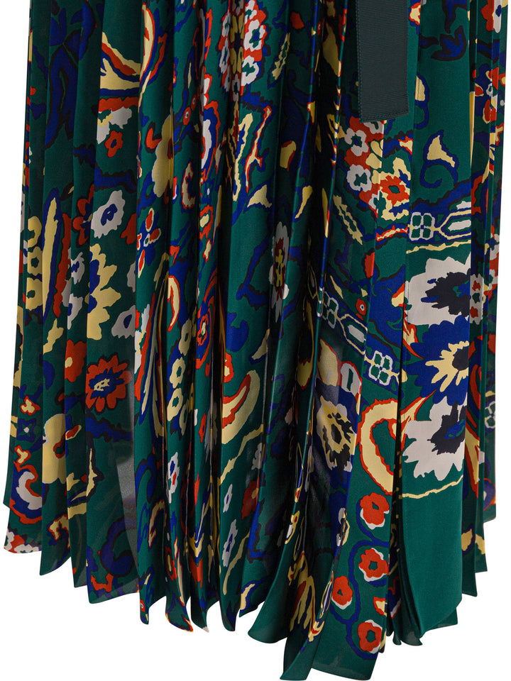 Sacai Floral Print Skirt Gonne - Verde | b229ec26cf5bdbb5d5d008bccaa17497a164eab9