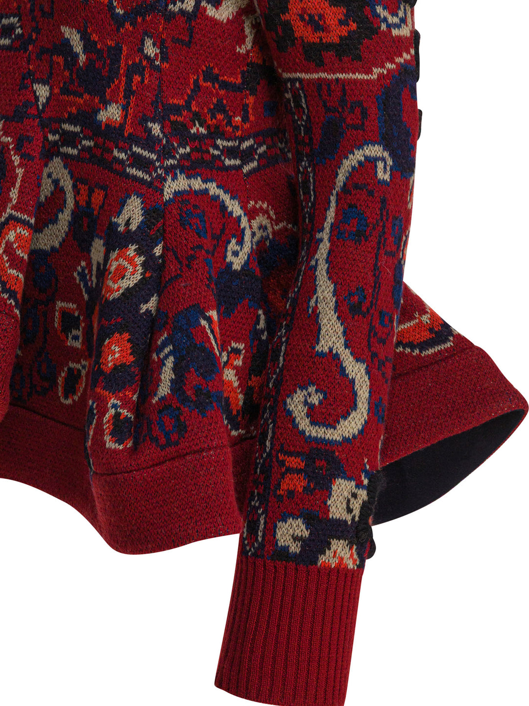 Sacai Floral Jacquard Knit Sweater Knitwear - Bordeaux | e80b34cf0bd9cf04584fa510750317461dbfe14a