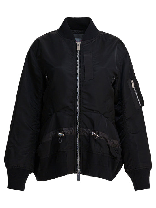 Nylon Twill Bomber Jacket Jackets And Coats Nero