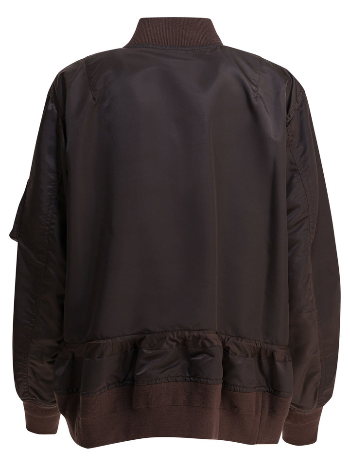 Sacai Nylon Twill Bomber Jacket Jackets and Coats - Marrone | f44df30fad80d3bbc290556def72cea2fffa641b