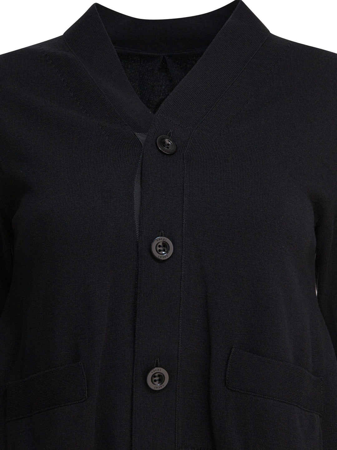 Sacai Cotton Cardigan Knitwear - Nero | 0031b409ade300da2025c4596bb9510a7b770591