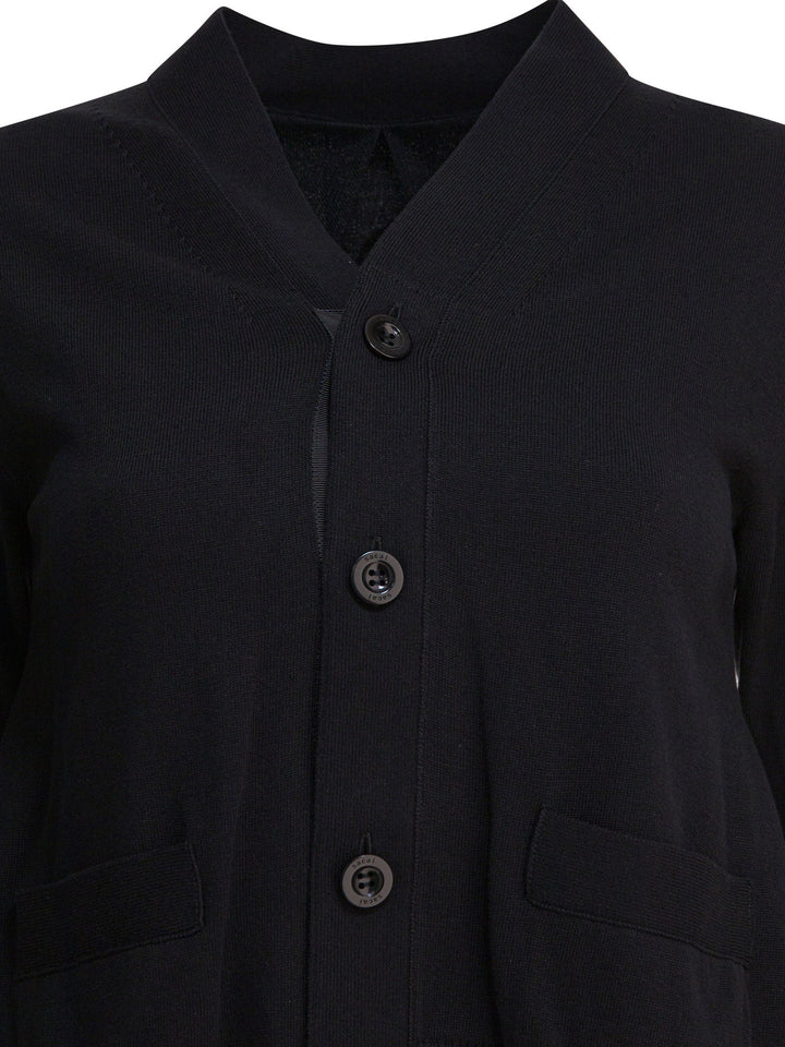 Sacai Cotton Cardigan Knitwear - Nero | 0031b409ade300da2025c4596bb9510a7b770591