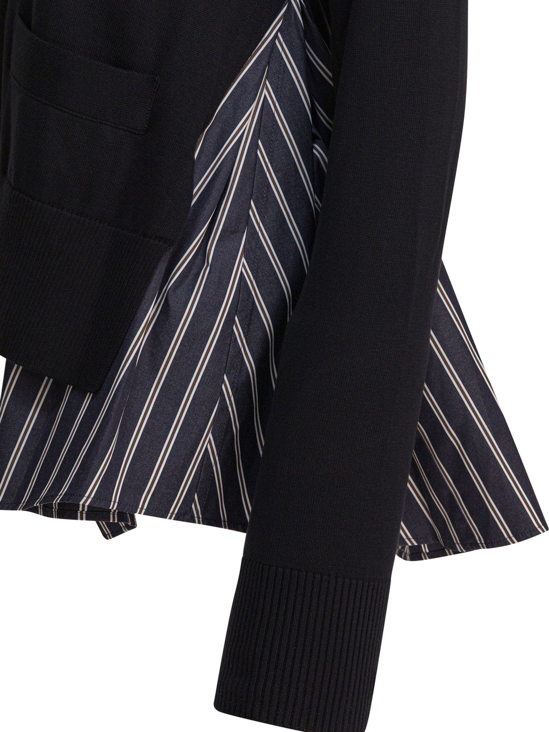 Sacai Cotton Cardigan Knitwear - Nero | 9036dc07e32cdba3a3ed708fac4dedcca1c9764b