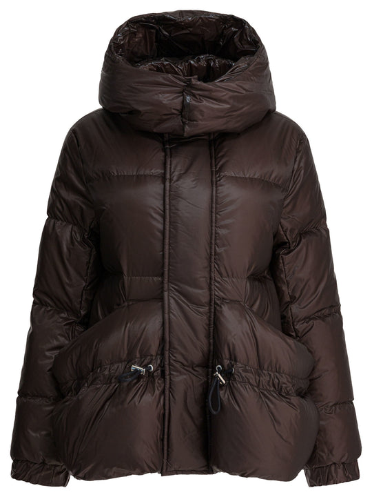 Quilted Nylon Down Jacket Jackets And Coats Marrone