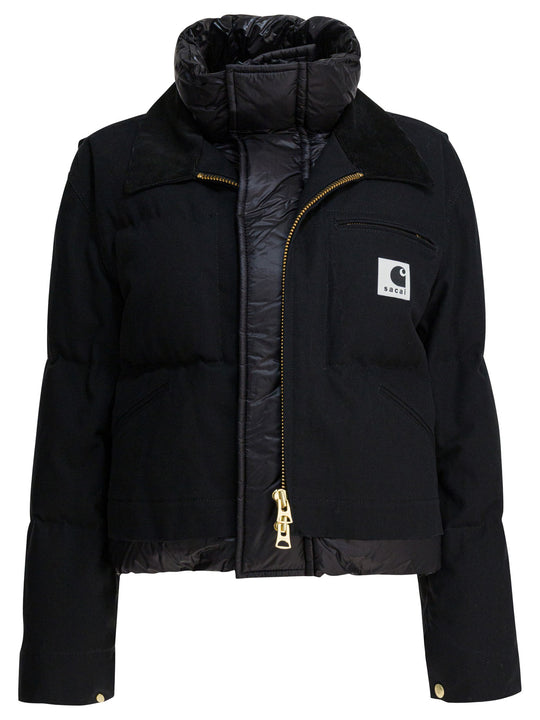 Sacai X Carhartt Wip Duck Puffer Jackets And Coats Nero